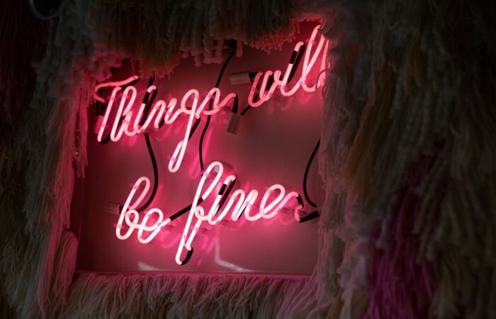 pink neon light signage