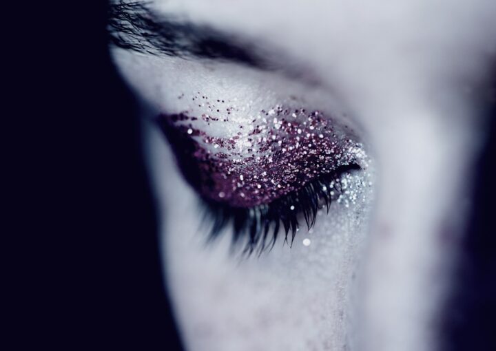 woman with glittered eyeshadow